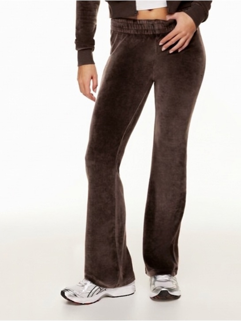 Aritzia TNA Sz XS Sommer Velour Chocolat Brown Flare Lounge Pants